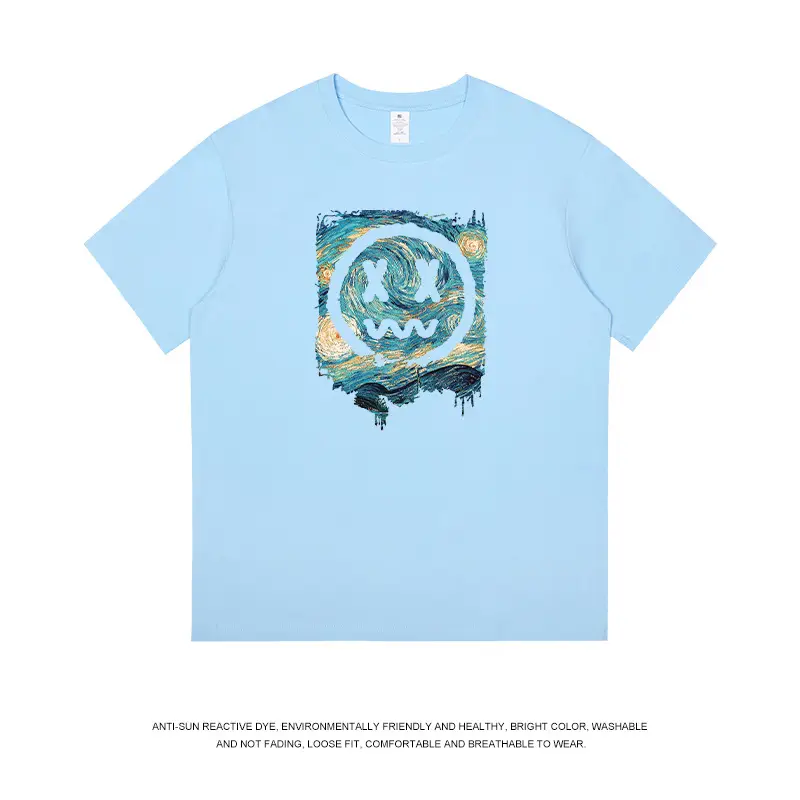Men Heavyweight Cotton T-Shirt Niche Print Summer Wear - Image 7