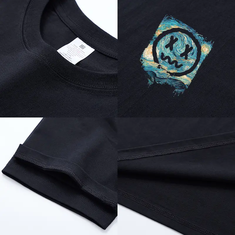Men Heavyweight Cotton T-Shirt Niche Print Summer Wear - Image 9