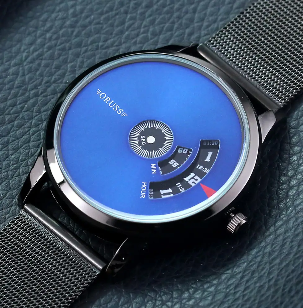 [A generation of hair] full-automatic movement watch men's mesh belt genuine waterproof brand steel watch black Technology Watch