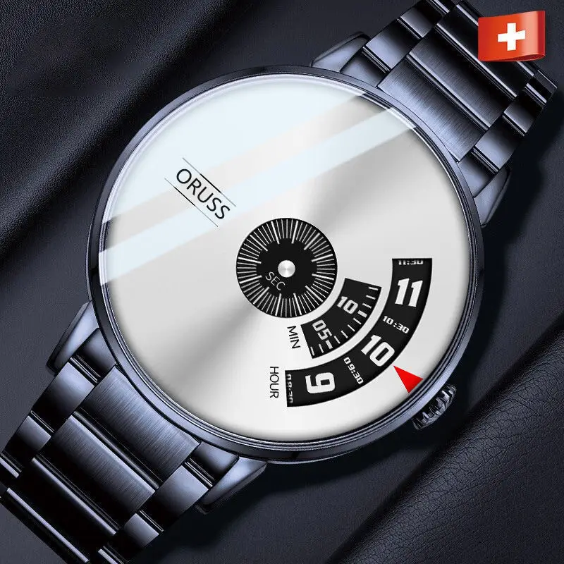 [A generation of hair] full-automatic movement watch men's mesh belt genuine waterproof brand steel watch black Technology Watch