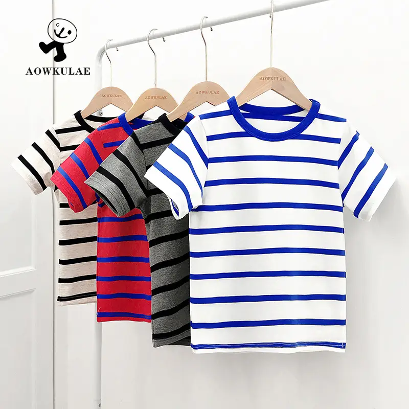 Children's Striped Short Sleeve T-Shirt Boys - Image 15