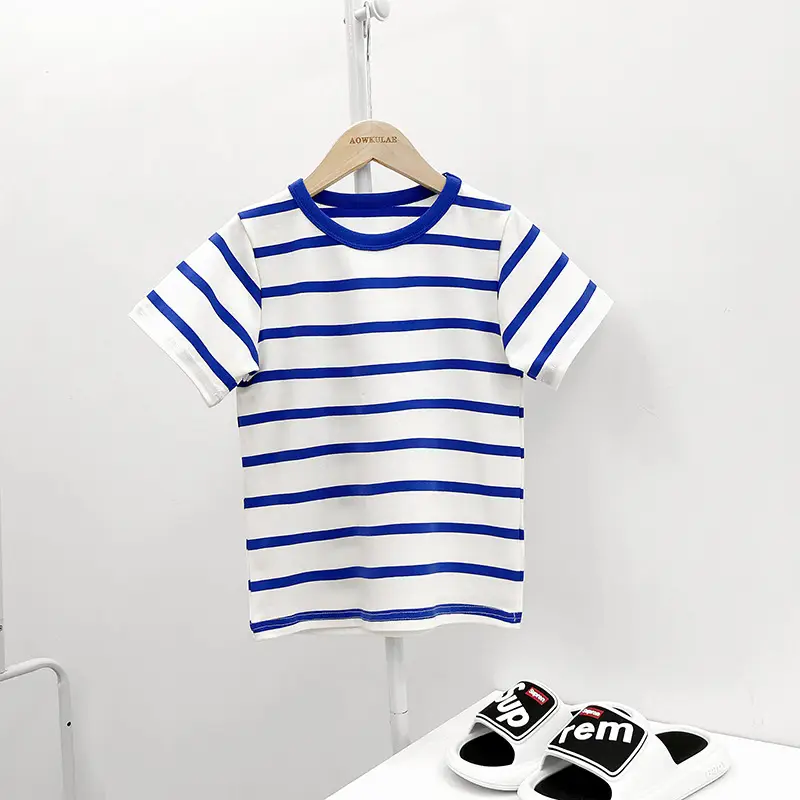 Children's Striped Short Sleeve T-Shirt Boys - Image 17