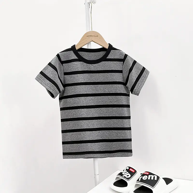 Children's Striped Short Sleeve T-Shirt Boys - Image 18
