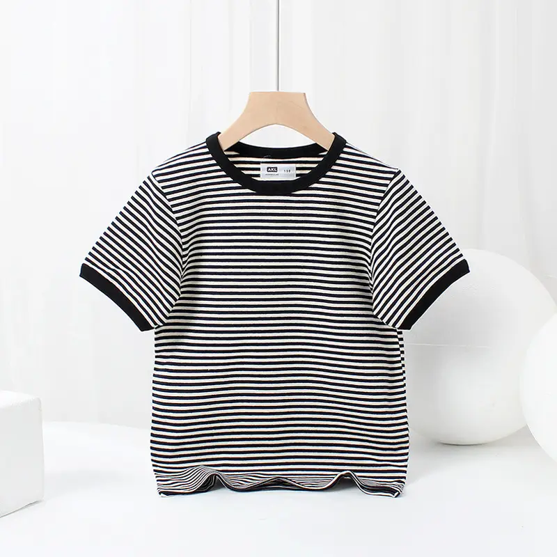 Children's Striped Short Sleeve T-Shirt Boys - Image 11