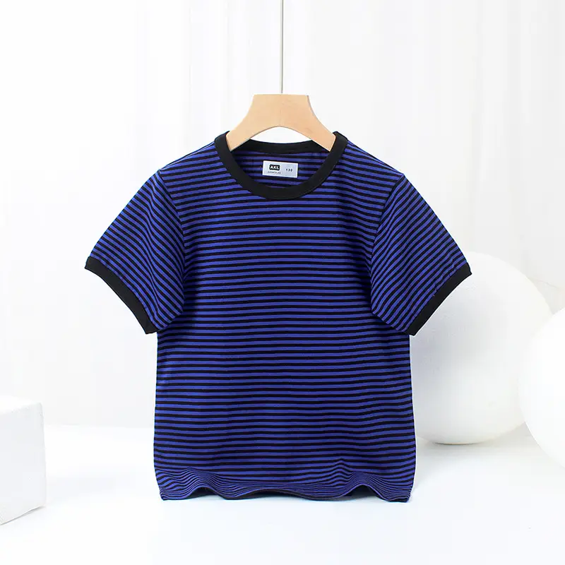 Children's Striped Short Sleeve T-Shirt Boys - Image 14