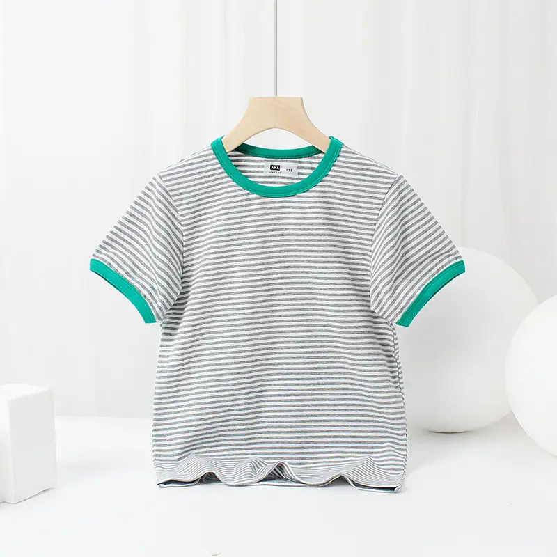 Children's Striped Short Sleeve T-Shirt Boys - Image 8