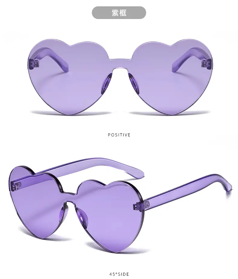 Purple Heart-Shaped Sunglasses for Street Photography & Marine Use — feature 11