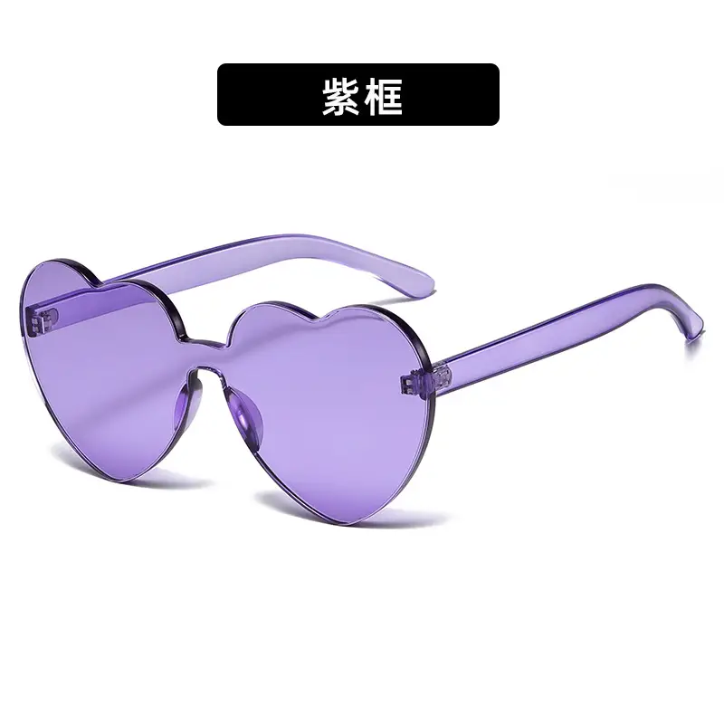 Purple Heart-Shaped Sunglasses for Street Photography & Marine Use - Image 3
