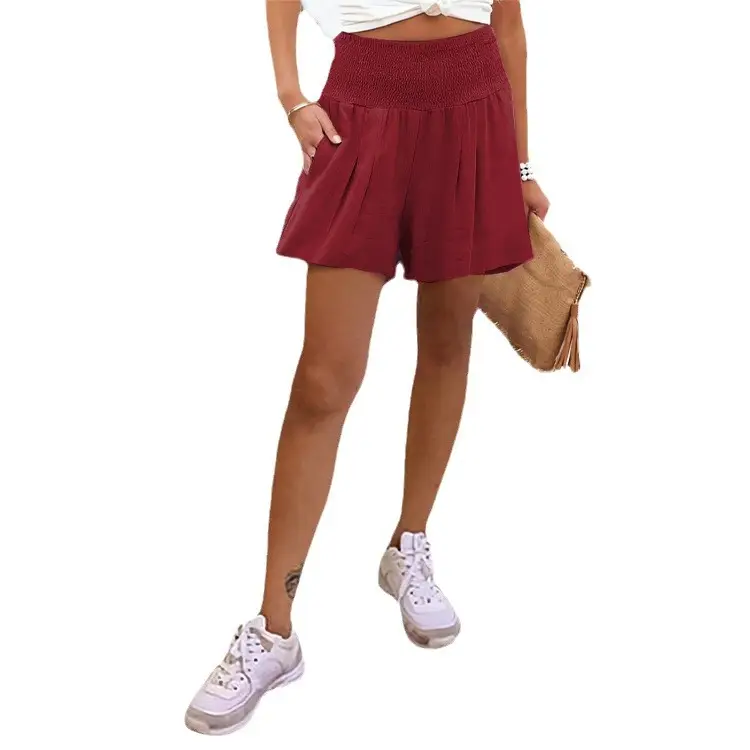 Women's Green High-Waisted Elastic Shorts - Image 17