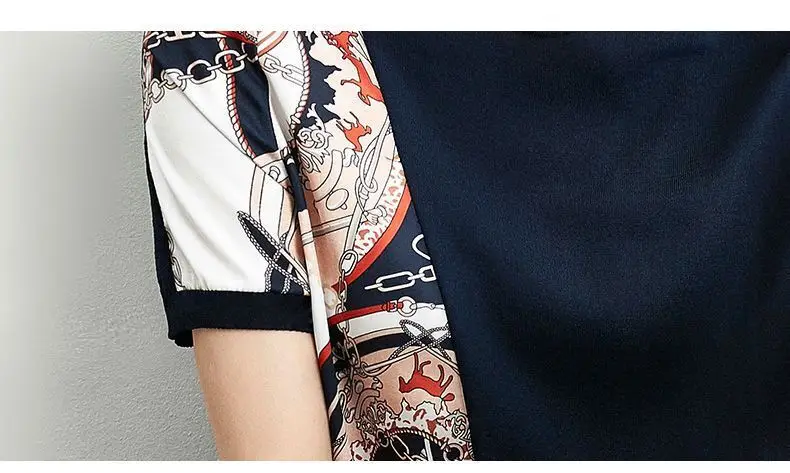 Women's 200kg Fat Size Sports Suit Navy Printed — feature 16