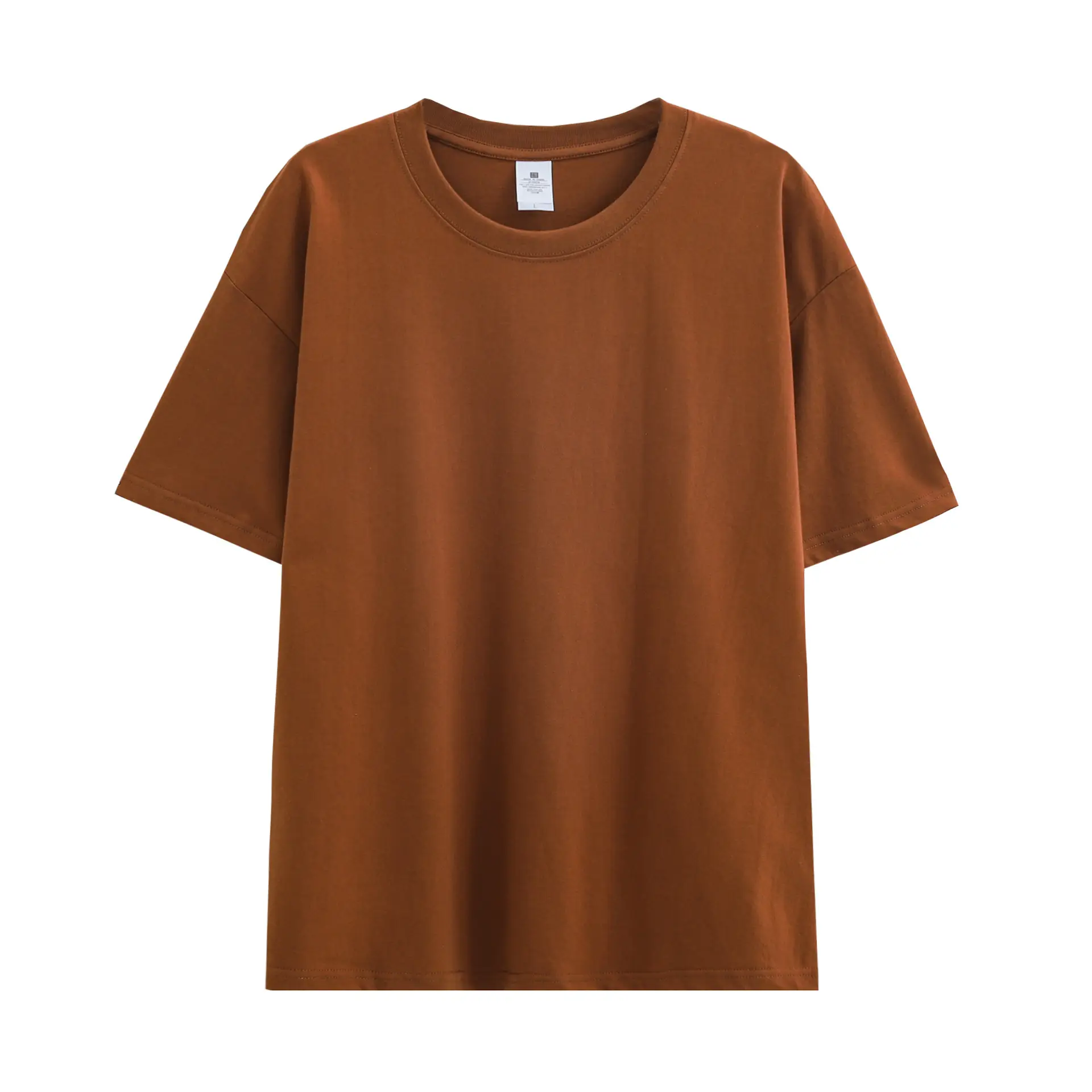 Men Loose Fit Yellow Cotton T-Shirt 230g