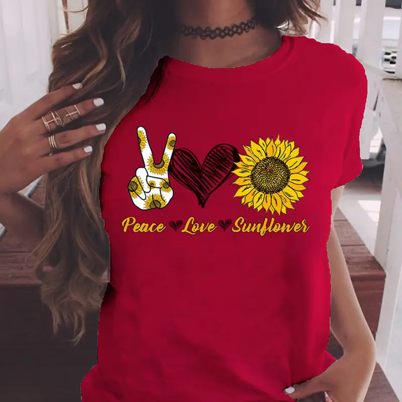 2025 Sunflower Peace Love Wear T-Shirt - Image 3