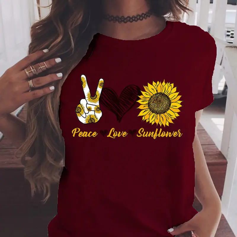 2025 Sunflower Peace Love Wear T-Shirt - Image 8