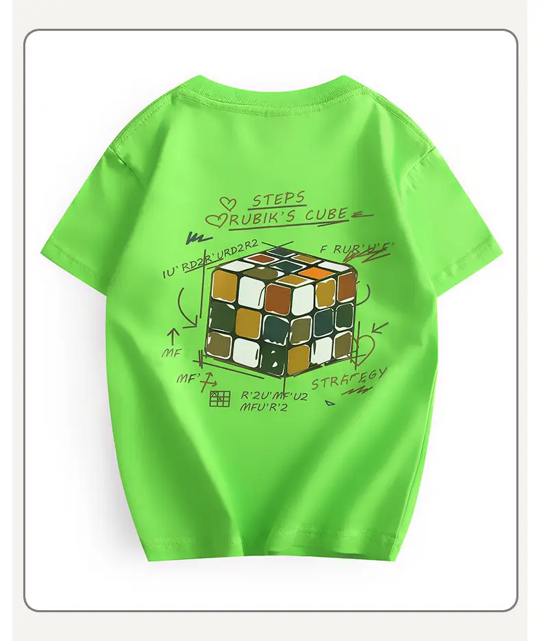 Children's Green Graphic T-Shirt Boys Summer Wear - Image 7