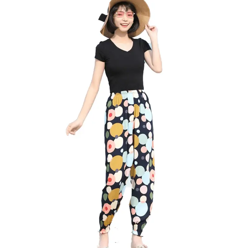 Women Cotton Silk Anti-Mosquito Beach Pants Bloomers - Image 15