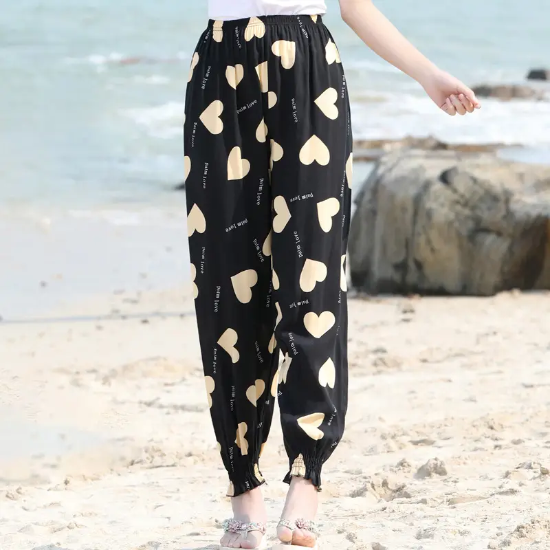 Women Cotton Silk Anti-Mosquito Beach Pants Bloomers - Image 2