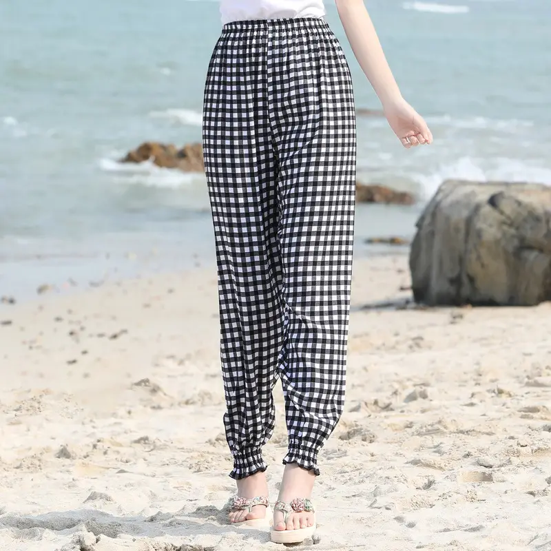Women Cotton Silk Anti-Mosquito Beach Pants Bloomers - Image 5