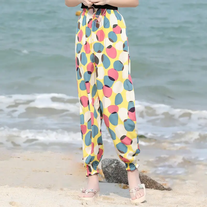 Women Cotton Silk Anti-Mosquito Beach Pants Bloomers - Image 6
