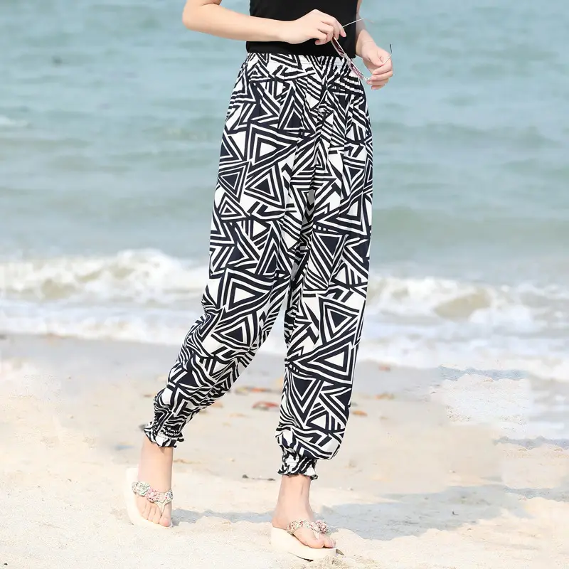 Women Cotton Silk Anti-Mosquito Beach Pants Bloomers - Image 9