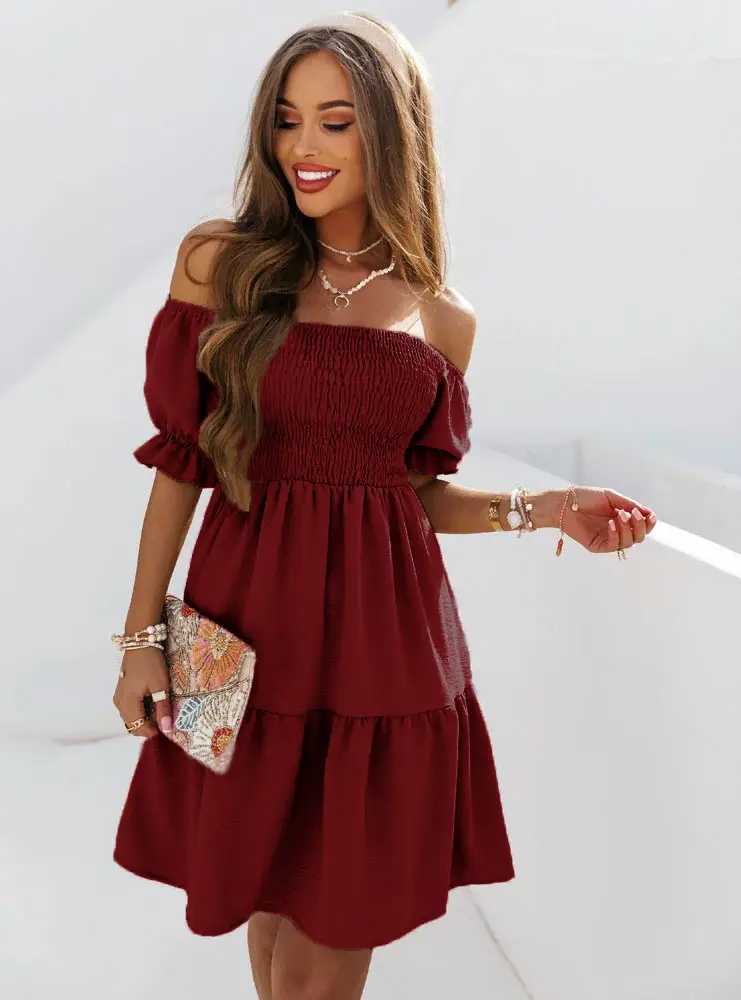 White Open Back Shoulder Dress for Women Summer - Image 4