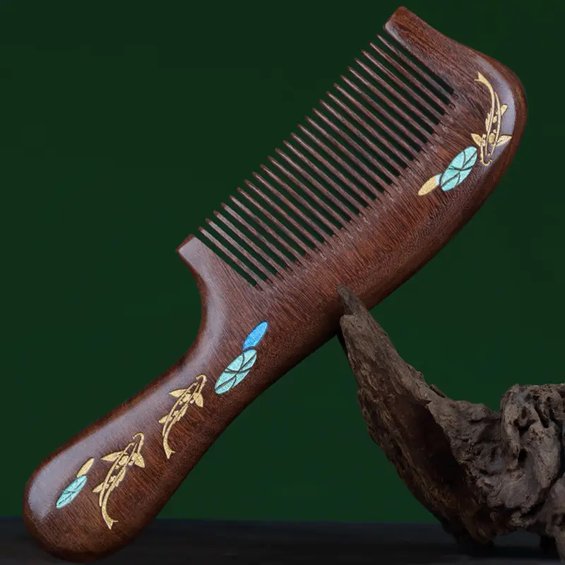 Ebony Wooden Hair Comb for Women's Long Hair