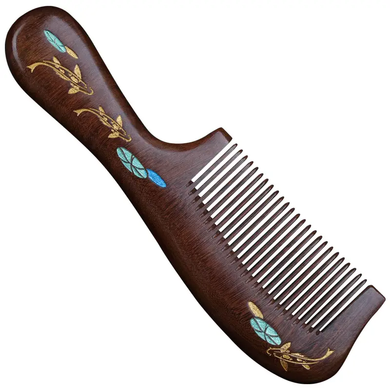 Ebony Wooden Hair Comb for Women's Long Hair