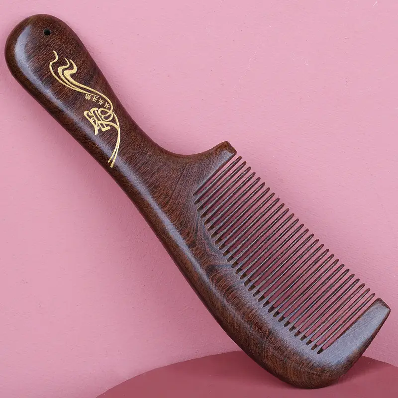 Ebony Wooden Hair Comb for Women's Long Hair