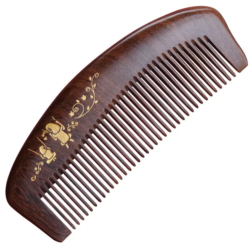 Ebony Wooden Hair Comb for Women's Long Hair