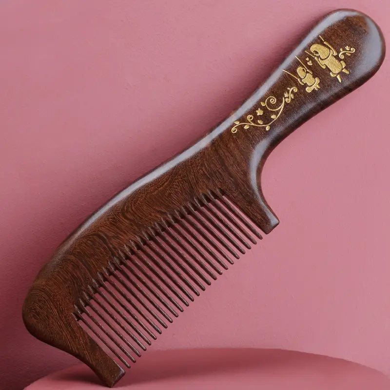 Ebony Wooden Hair Comb for Women's Long Hair