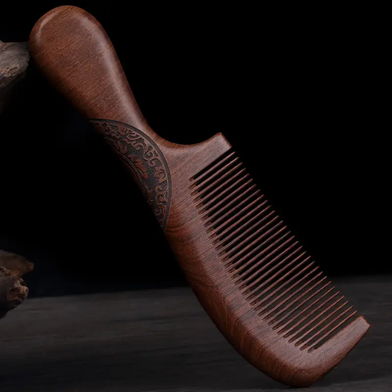 Ebony Wooden Hair Comb for Women's Long Hair
