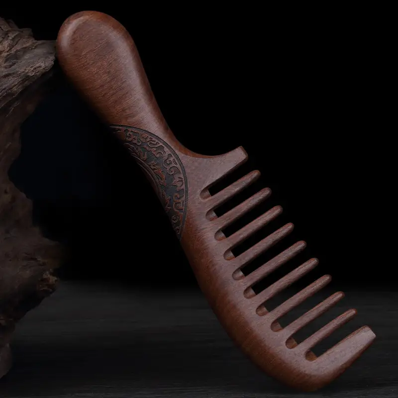 Ebony Wooden Hair Comb for Women's Long Hair