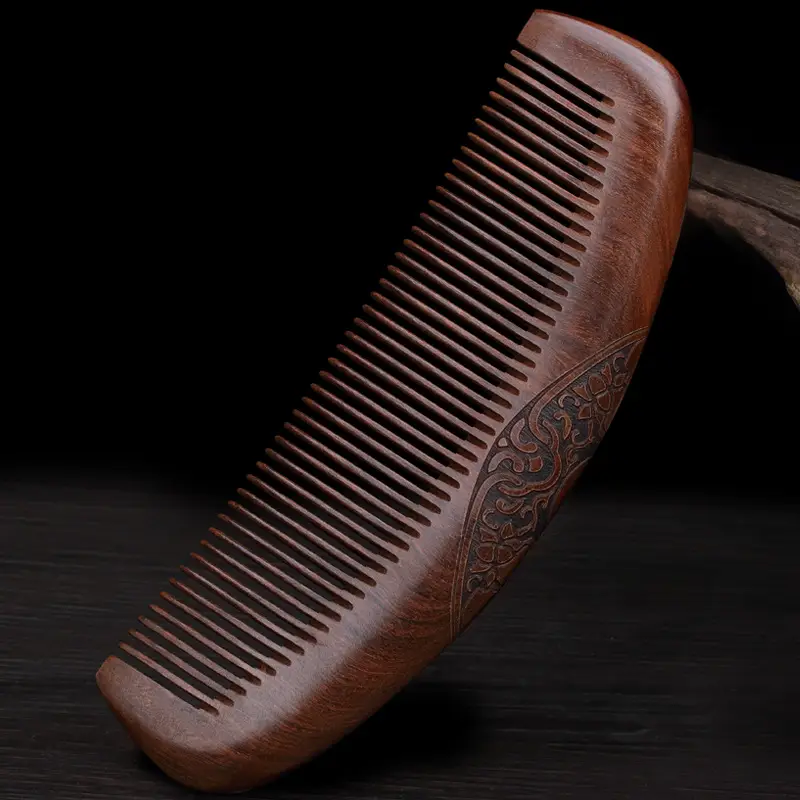 Ebony Wooden Hair Comb for Women's Long Hair