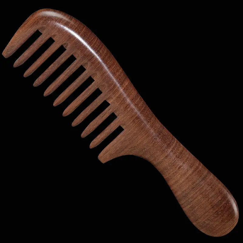 Ebony Wooden Hair Comb for Women's Long Hair