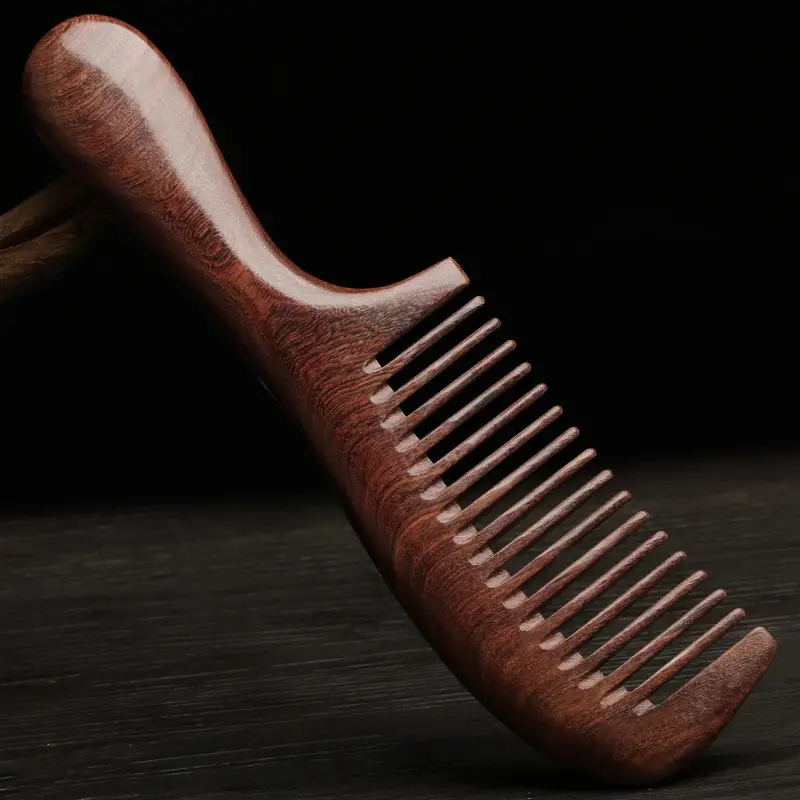 Ebony Wooden Hair Comb for Women's Long Hair