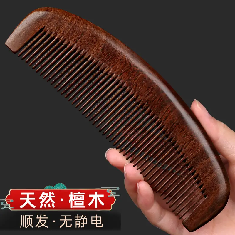 Ebony Wooden Hair Comb for Women's Long Hair
