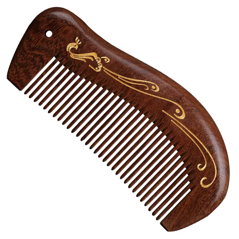 Ebony Wooden Hair Comb for Women's Long Hair