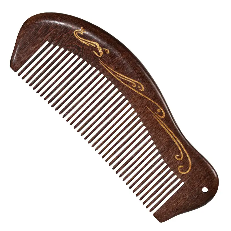 Ebony Wooden Hair Comb for Women's Long Hair