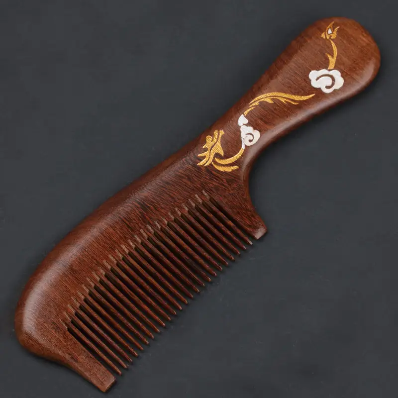 Ebony Wooden Hair Comb for Women's Long Hair