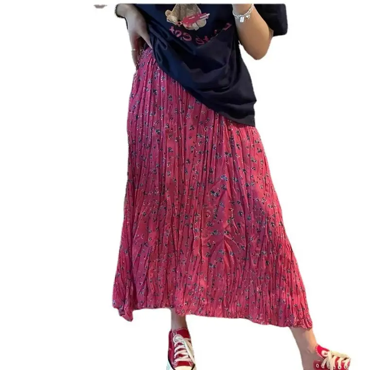 Women's A-Line Printed Skirt Cream Longwear