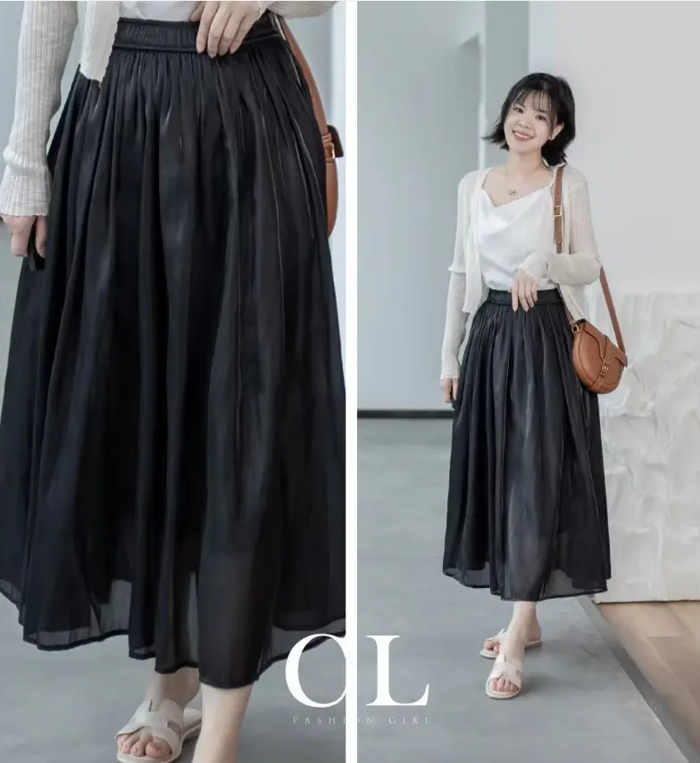 Women's A-Line Printed Skirt Cream Longwear