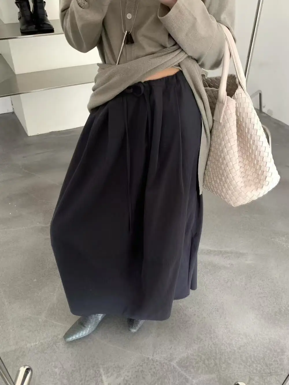 Women's A-Line Printed Skirt Cream Longwear