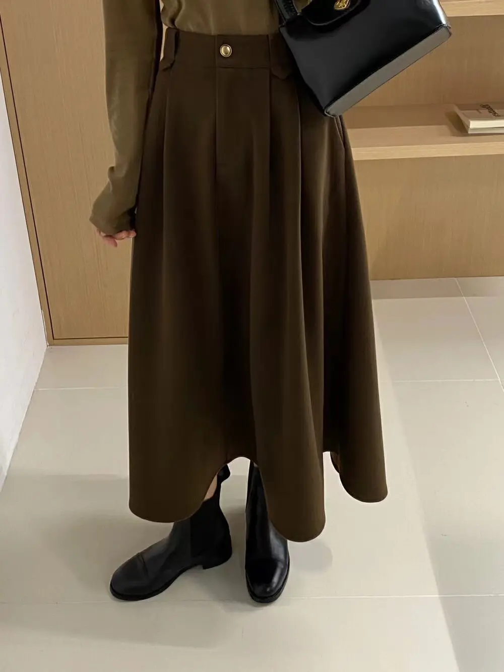 Women's A-Line Printed Skirt Cream Longwear