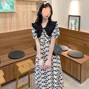 White Long Skirt Square Neck Dress for Women — feature 57
