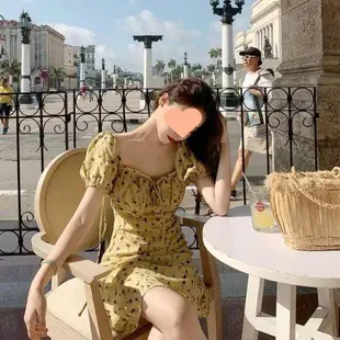 White Long Skirt Square Neck Dress for Women — feature 62