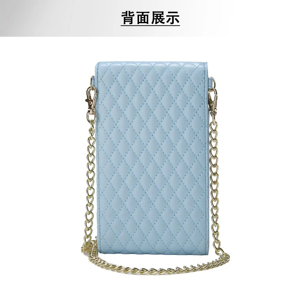 White Quilted Shoulder Bag for Women with Gold Chain - Image 6
