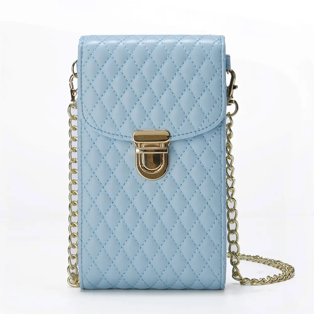 White Quilted Shoulder Bag for Women with Gold Chain - Image 3