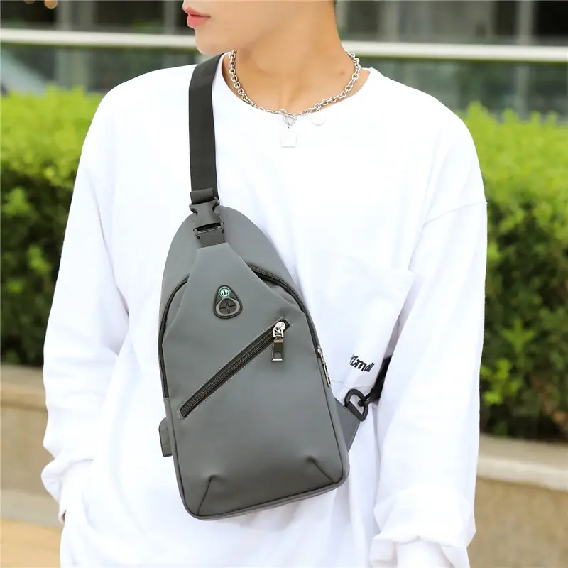 Blue Leather Crossbody Bag for Men - Image 7