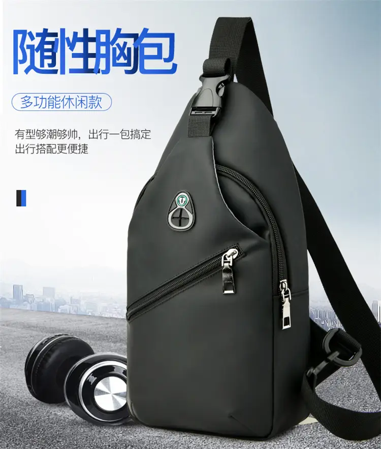 Blue Leather Crossbody Bag for Men — feature 3