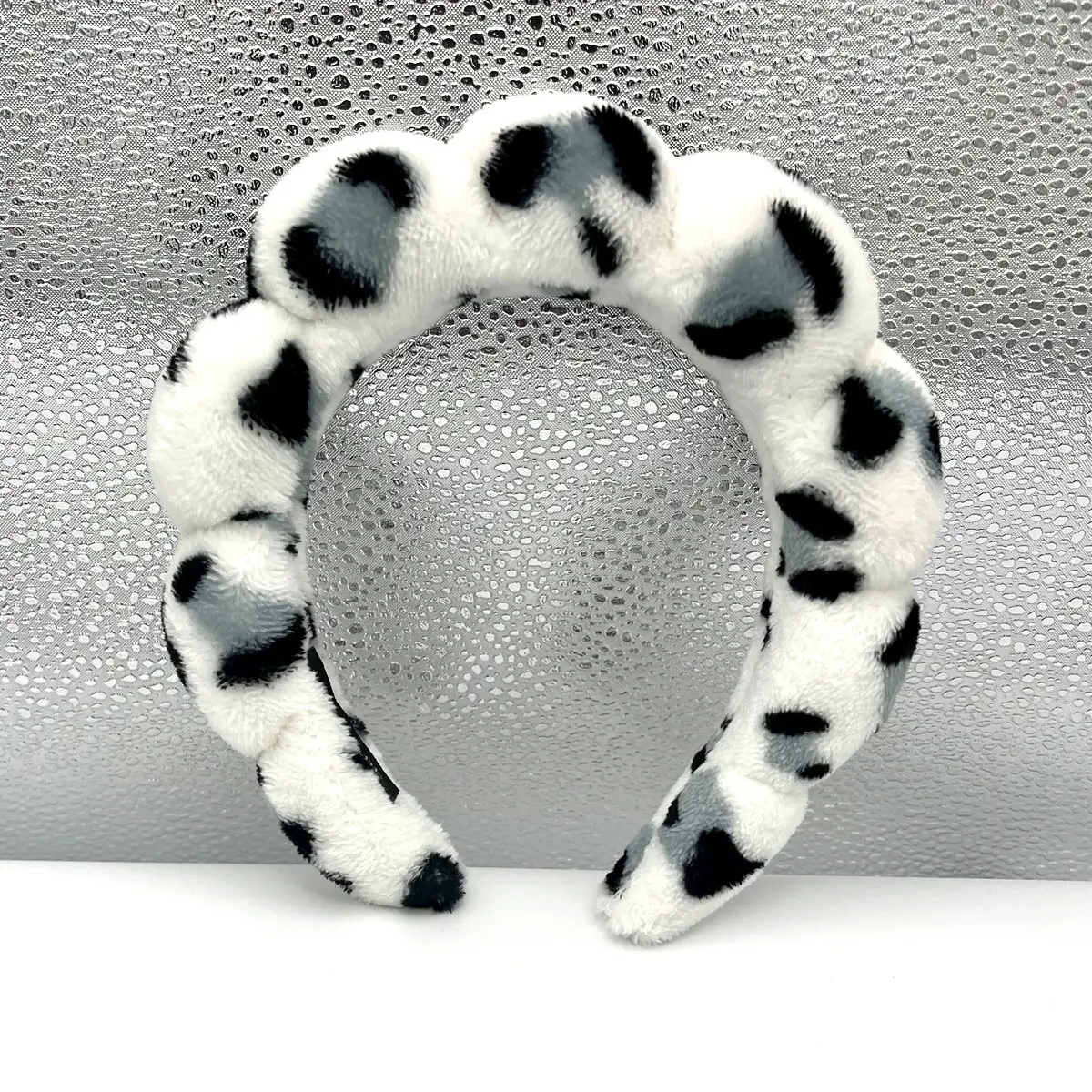 Leopard-Print White Headband