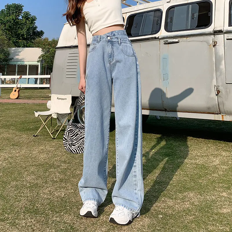 Women's Irregular Cross Jeans Wide Leg Trousers 2022 - Image 6